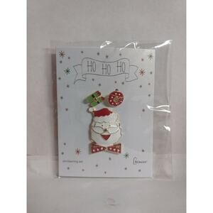 Santa Claus - Pin and Earring Set